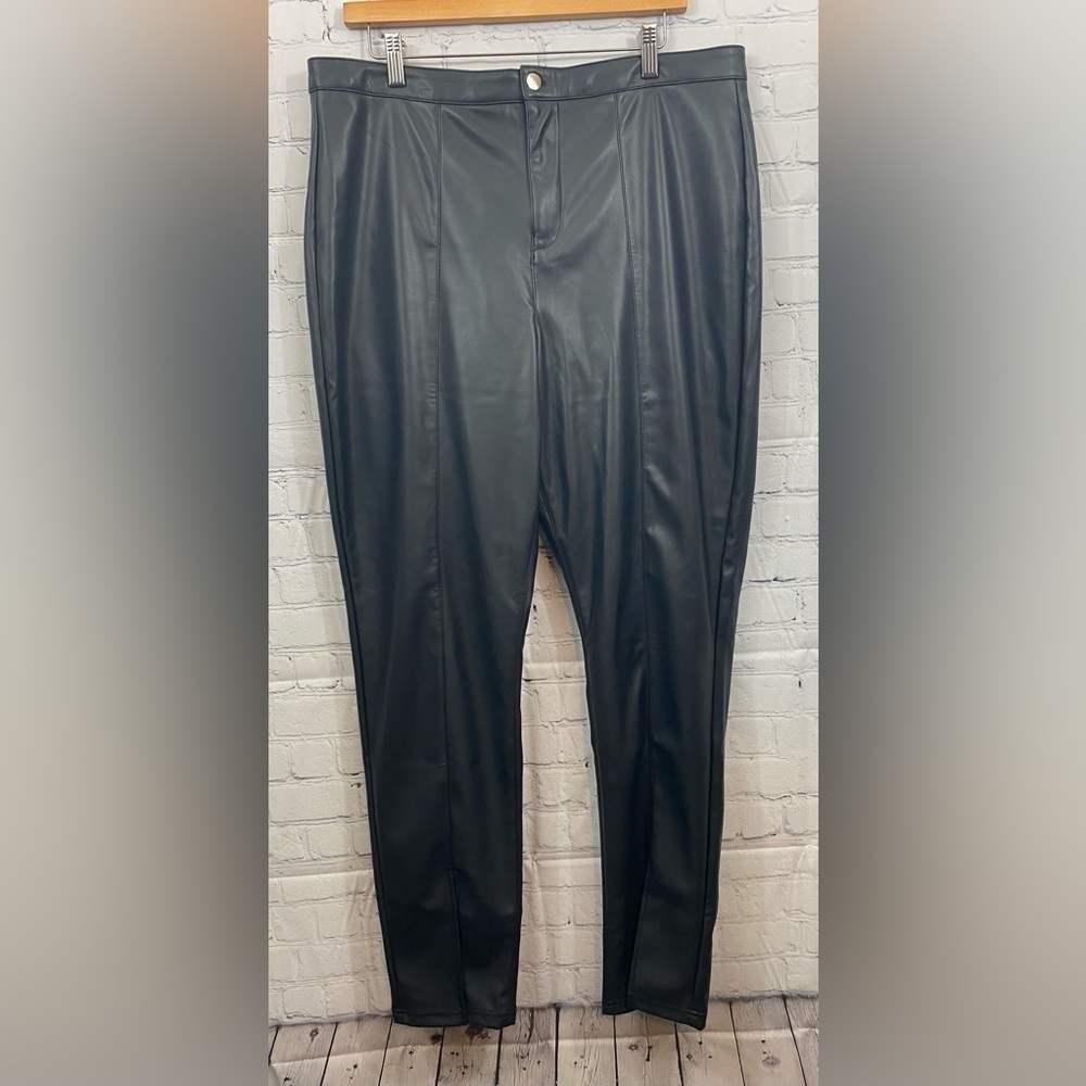 Forever 21 Black Faux Leather High Rise Pants Womens Plus Size 1X
